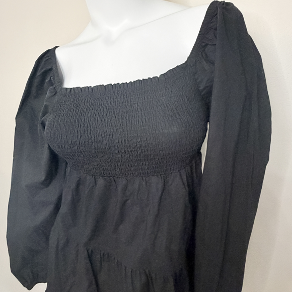 Steve Madden Dark coquette babydoll gothic 100% cotton long sleeve mini dress - Picture 7 of 8